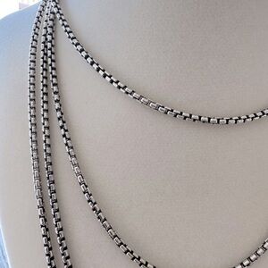 David Yurman Silver Box Chain Necklace